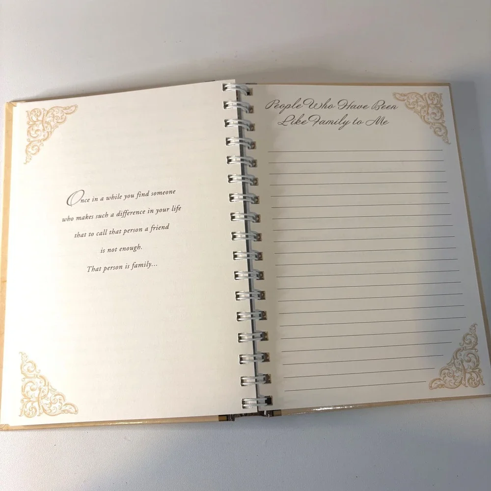 My Family History Guided Journal Spiral Bound Memory Book Vintage Style Heritage